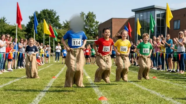 Year 4 Relay Final, safeguarded copy with protected pupils blurred